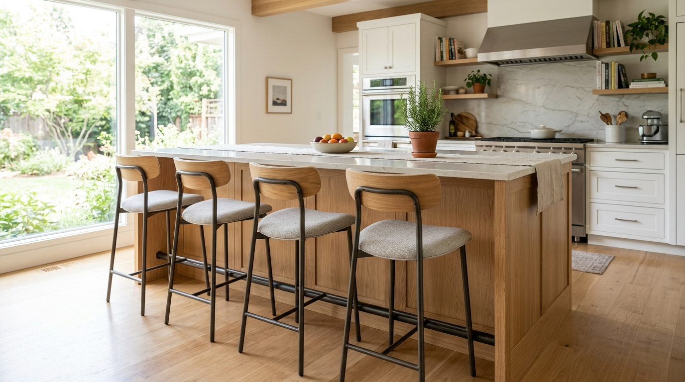 Plan spacing so elbows and knees have room